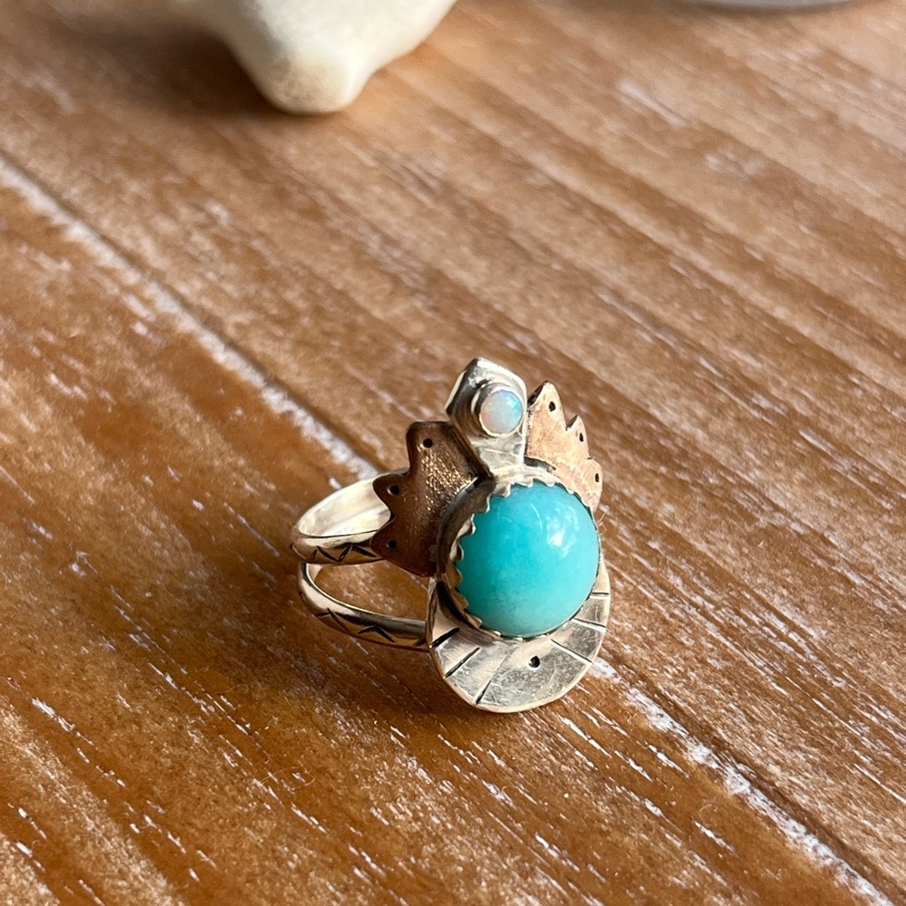 Amazonite Opal Ring